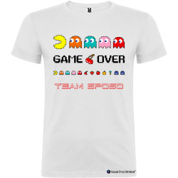 MAGLIETTA GAME OVER CON PACMAN PER ADDIO AL CELIBATO COLORE BIANCO