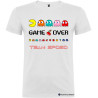 MAGLIETTA GAME OVER CON PACMAN PER ADDIO AL CELIBATO COLORE BIANCO