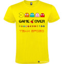 MAGLIETTA GAME OVER CON PACMAN PER ADDIO AL CELIBATO COLORE GIALLO