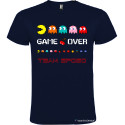 MAGLIETTA GAME OVER CON PACMAN PER ADDIO AL CELIBATO COLORE BLU NAVY