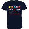 MAGLIETTA GAME OVER CON PACMAN PER ADDIO AL CELIBATO COLORE BLU NAVY