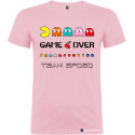 MAGLIETTA GAME OVER CON PACMAN PER ADDIO AL CELIBATO COLORE ROSA