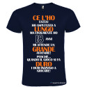T-SHIRT 18 ANNI CE L'HO LUNGO GRANDE DURO COLORE BLU NAVY