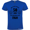 T-SHIRT MI CI SON VOLUTI 50 ANNI PER DIVENTARE FIGO COLORE BLU ROYAL