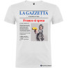 Maglietta per addio al celibato personalizzata giornale Gazzetta Ufficiale Bianco