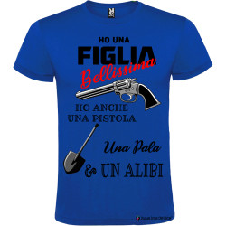 T-shirt personalizzata uomo Alibi Italian Style Diffusion ® colore blu royal