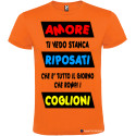 T-SHIRT PERSONALIZZATA DIVERTENTE AMORE RIPOSATI COLORE ARANCIONE