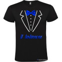 T-shirt per addio al celibato papillon stampato testimone elegante nero