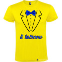 T-shirt per addio al celibato papillon stampato testimone elegante giallo