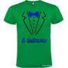 T-shirt per addio al celibato papillon stampato testimone elegante verde