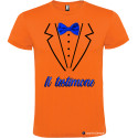T-shirt per addio al celibato papillon stampato testimone elegante arancione