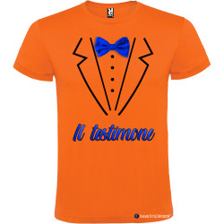 T-shirt per addio al celibato papillon stampato testimone elegante arancione