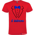 T-shirt per addio al celibato papillon stampato testimone elegante rosso