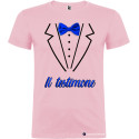 T-shirt per addio al celibato papillon stampato testimone elegante rosa
