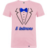 T-shirt per addio al celibato papillon stampato testimone elegante rosa