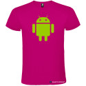 T-SHIRT PERSONALIZZATA ROBOT ANDROID COLORE ROSA FUCSIA