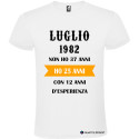 T-SHIRT PERSONALIZZATA ANNI DI ESPERIENZA COLORE BIANCO