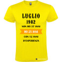 T-SHIRT PERSONALIZZATA ANNI DI ESPERIENZA COLORE GIALLO