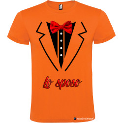 Maglietta per addio al celibato Sposo Elegante arancione