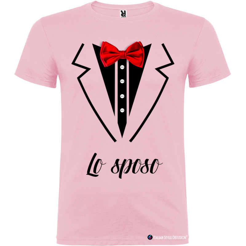 T-shirt per addio al celibato sposo elegante con papillon