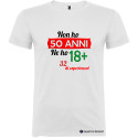 T-SHIRT PERSONALIZZATA 18 ANNI DI ESPERIENZA COLORE BIANCO