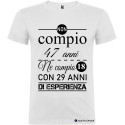 T-shirt personalizzata anni esperienza Italian Style Diffusion® colore bianco