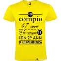 T-shirt personalizzata anni esperienza Italian Style Diffusion® colore giallo