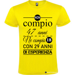 T-shirt personalizzata anni esperienza Italian Style Diffusion® colore giallo
