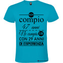 T-shirt personalizzata anni esperienza Italian Style Diffusion® colore turchese