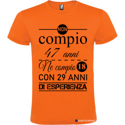 T-shirt personalizzata anni esperienza Italian Style Diffusion® colore arancio