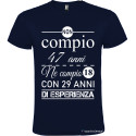 T-shirt personalizzata anni esperienza Italian Style Diffusion® colore blu navy