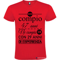 T-shirt personalizzata anni esperienza Italian Style Diffusion® colore rosso