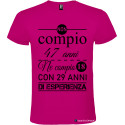 T-shirt personalizzata anni esperienza Italian Style Diffusion® colore rosa fucsia