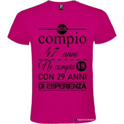 T-shirt personalizzata anni esperienza Italian Style Diffusion® colore rosa fucsia