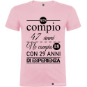 T-shirt personalizzata anni esperienza Italian Style Diffusion® colore rosa