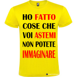 T-shirt personalizzata astemi Italian Style Diffusion® colore giallo