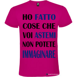 T-shirt personalizzata astemi Italian Style Diffusion® colore rosa fucsia