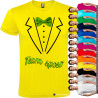 T-shirt personalizzate team sposo con papillon e camicia stampati