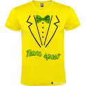 T-shirt personalizzate team sposo con papillon e camicia stampati giallo