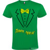 T-shirt personalizzate team sposo con papillon e camicia stampati verde