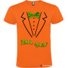 T-shirt personalizzate team sposo con papillon e camicia stampati arancio