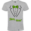 T-shirt personalizzate team sposo con papillon e camicia stampati grigio