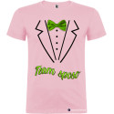 T-shirt personalizzate team sposo con papillon e camicia stampati rosa chiaro