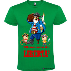 T-shirt personalizzata ultima sera di libertà per addio al celibato sposo pirata verde