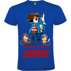 T-shirt personalizzata ultima sera di libertà per addio al celibato sposo pirata blu elettrico