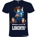 T-shirt personalizzata ultima sera di libertà per addio al celibato sposo pirata blu navy