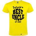 T-SHIRT PERSONALIZZATA WORLD'S BEST UNCLE ZIO MIGLIORE COLORE GIALLO
