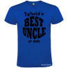 T-SHIRT PERSONALIZZATA WORLD'S BEST UNCLE ZIO MIGLIORE COLORE BLU ROYAL