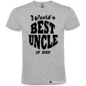 T-SHIRT PERSONALIZZATA WORLD'S BEST UNCLE ZIO MIGLIORE COLORE GRIGIO