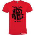 T-SHIRT PERSONALIZZATA WORLD'S BEST UNCLE ZIO MIGLIORE COLORE ROSSO